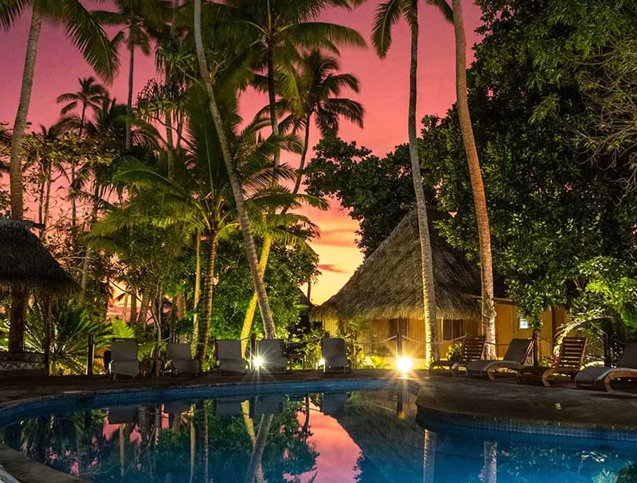 Toberua Island Pool by night